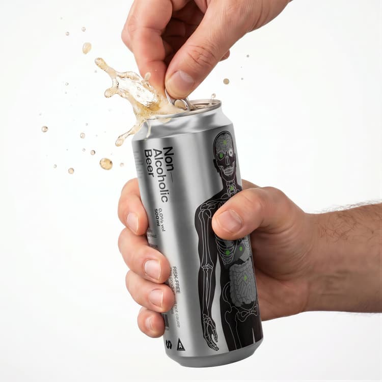 Opening a Non-Alcoholic Beer can
