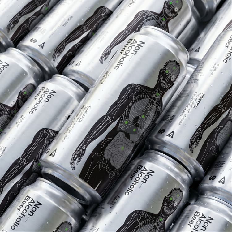Non-Alcoholic Beer can studio shot