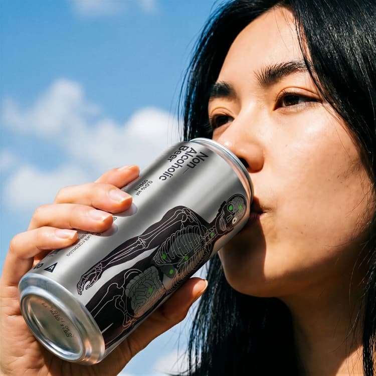 Person drinking Non-Alcoholic Beer